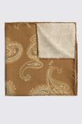 Italian Dark Gold Paisley Pocket Square image