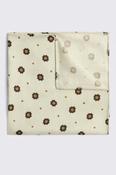Italian Blue Brown Medallion Pocket Square