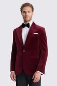 Tailored Fit Burgundy Velvet Jacket  image