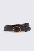 Italian Brown Croc Leather Belt image