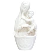 White Resin Holy Water Font - Madonna &amp;amp; Child
