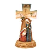 Resin Nativity Cross - 9 inch/ 3 Figures