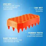 Sheddy Rubber Orange Grooming Brush image