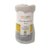 Ziggle Cosatto Knitted Stripe Blanket – Grey/Green