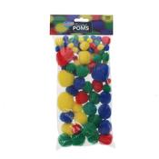 Crafty Bitz Pkt.100 Asst Sizes Pom Poms - Primary image