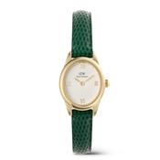 Ophelia Mini Green Lizard White Guilloché Gold image
