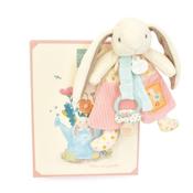 Doudou Gift set Toy with pacifier holder Rabbit Ciboulette 19 cm