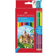 Faber-Castell 12 Colour Ecop encils And 3 Bicolour And 1 Sharpener