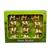 Kids Globe Brown &amp;  White Cows (Pack of 12)