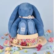 Dou Dou Lapin Fleurette Bleu 25cm image
