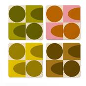 Orla Kiely Spot Square Set of 4 Oval Coasters image