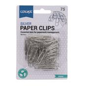 Concept Pkt.75 28mm Silver Paper Clips image