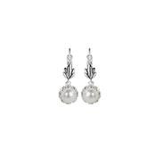NEWBRIDGE SILVERWARE EARRINGS - PEARL LEAF DROP