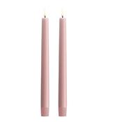 Piffany LED Smooth taper candle 2 pcs Rose Powder image