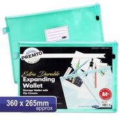 Premto Pastel A4+ Extra Durable Expanding Mesh Wallet - Mint Magic