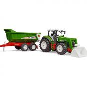 ROADMAX TRACTOR WITH FRONT LOADER AND TRAILER 03452 BRUDER