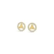 Seala Circle Trinity Stud Earring Gold/Clear cz image