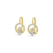 Seala Claddagh Clip Earring Gold/Clear cz image
