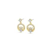Seala Claddagh Drop Earring Gold/CLear cz image