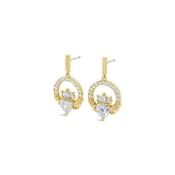 Seala Claddagh Drop Earring Gold/Clear cz image
