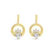 Seala Claddagh Drop Earring Gold/Clear cz image