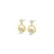 Seala Claddagh  Drop Earring Gold/Clear cz image