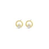 Seala Claddagh Stud Earring Gold/Clear cz image