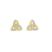 Seala Full Stone-Set Trinity Stud Earring Gold image
