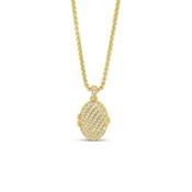 Seala Oval Stone-Set Locket/Chain Gold image