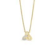 Seala ~Full Stone-Set Trinity Pendant/Chain Gold image