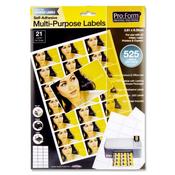Pro:form 25 Sheets - 21 Labels 63.5x38mm