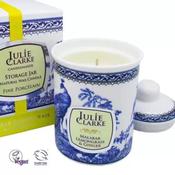 Julie Clarke Blue Peacock Storage Jar Candle Malabar, Lemongrass &amp; Ginger