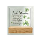 Glass Plaque/Wood Base/Irish Blessing