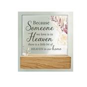 Glass Plaque/Wood Base/Someone In Heaven