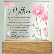 Glass Plaque/Wood Base/Mother (32430)