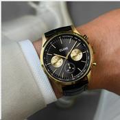 Cluse Anthéor Multifunction Watch Leather, Full Black, Gold Colour CW21004 image