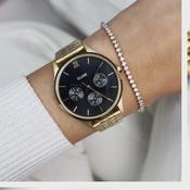 Cluse Minuit Multifunction Watch Steel, Black, Gold Colour CW10707 image
