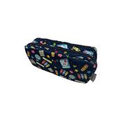 double pencil case navy stationery design