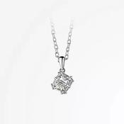 Newbridge Square Drop Necklace with Clear Stone