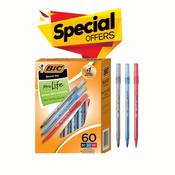 BIC USA - Round Stic Xtra Life Ballpoint Pens, Assorted, Box of 60