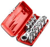 1/4"DRIVE 11 PIECE HX 6 POINT SOCKET SET WITH R.180HX RATCHET image