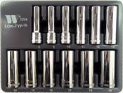 12-Piece Lok-Typ Sockets Deep 3/8dr 8-19mm image