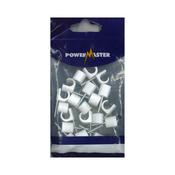 Powermaster Cable Clips 9Mm White 20Pk