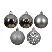 Silver Baubles Shatterproof 35 Pack image