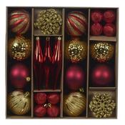 Decoris Red And Gold Shatterproof Bauble Mix - Pack Of 46 image