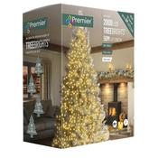 Premier Christmas Lights Treebright With Timer (Clear Cable) Warm White 2000 