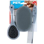 Pet Treatment Pet Hair Remover Brush &amp; Comb Set 3Pc image