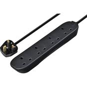 Masterplug Extension Lead Black 4 Gang 13A 2M image