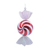 Festive Candy Ball Red/White Strip 50Cm  image