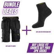 Snickers Shorts Stretch Loose With Free Low Cut Socks image